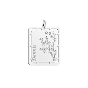 Zilveren hanger bloesem graveren met naam - Names4ever