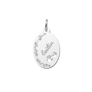 Zilveren hanger graveren met je kindjes naam - Names4ever