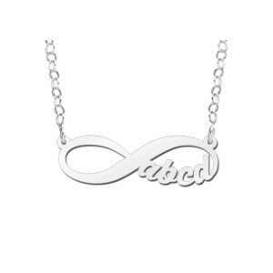Names4ever Infinity Zilveren Hanger Vier Letters