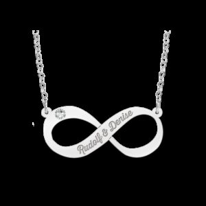 Names4ever Infinity Hanger met Zirkonia - Graveer Sieraad