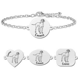 Zilveren honden armband Weimaraner - Names4ever