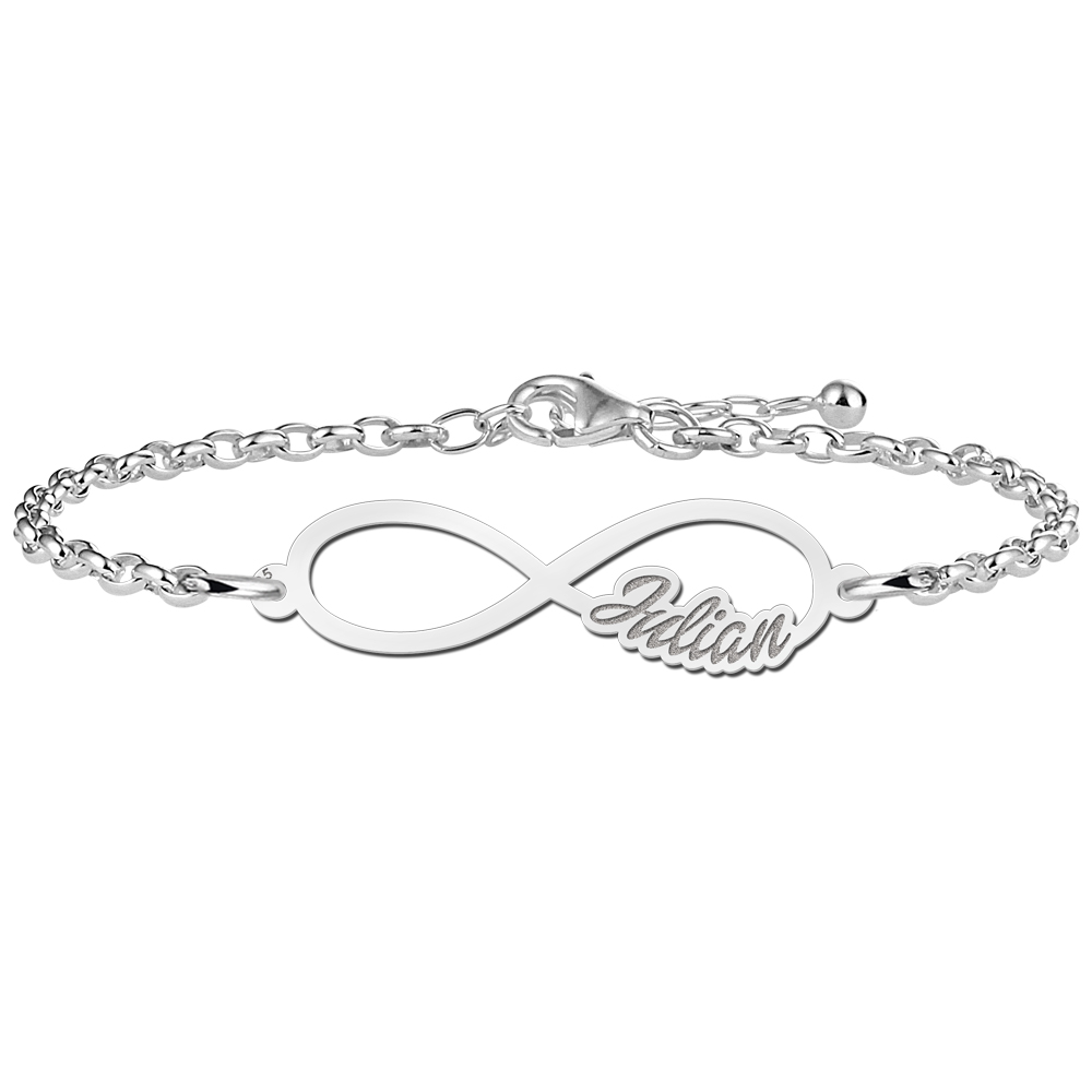 Julian Armband van Zilver met Infinity Naamhanger > Names4ever