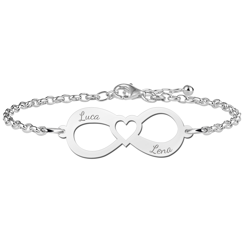 Luca Lena Armband van Zilver met Infinity Naamhanger > Names4ever