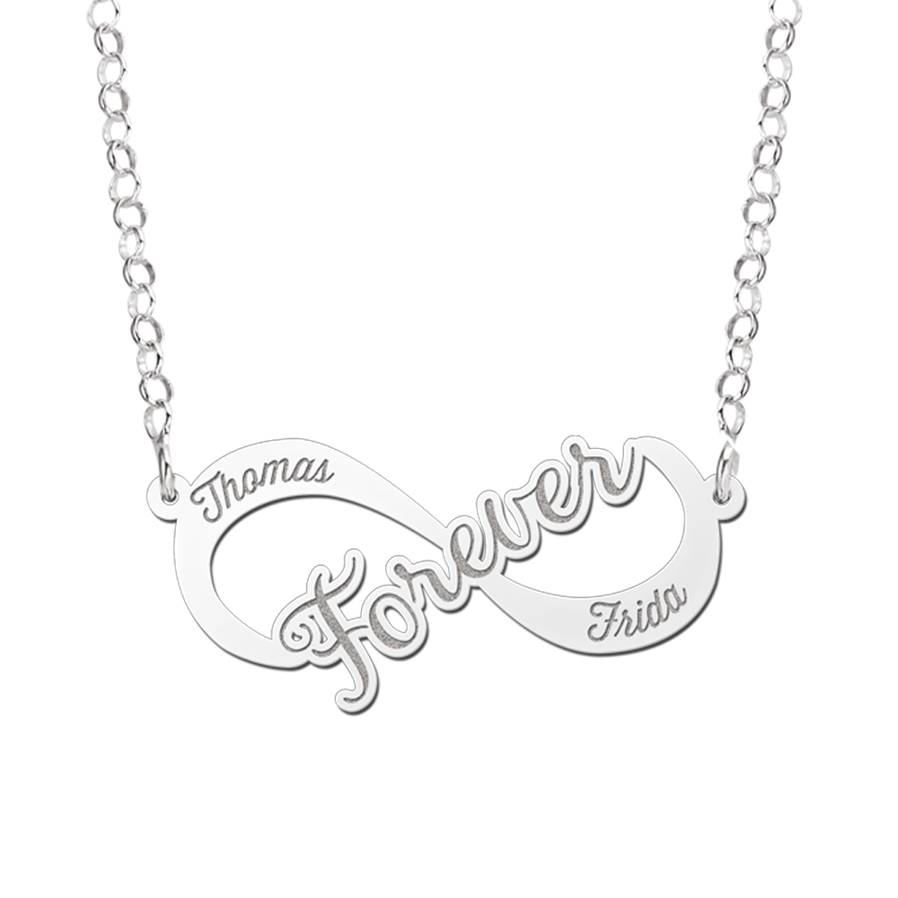 Names4ever Forever Infinity Ketting van Zilver - Graveer Sieraad