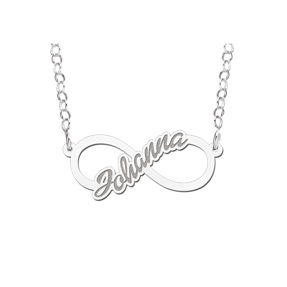 Zilveren infinity ketting kind - Names4ever