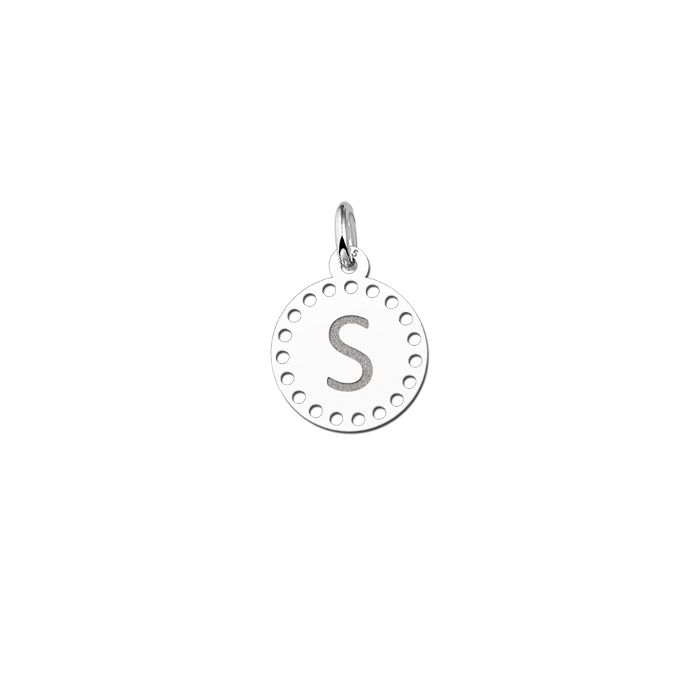 Names4ever Zilveren Ronde Initiaal Hanger