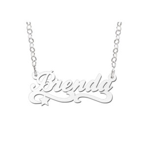 Names4ever Brenda Stijl Zilveren Naamketting voor Kids ZNK39