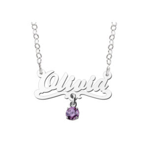 Zilveren kinder naamketting model Olivia - Names4ever