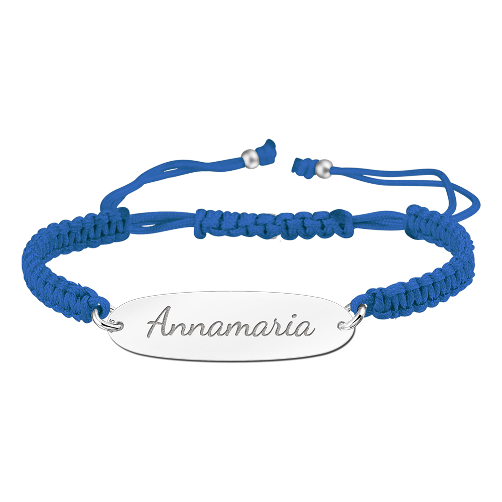 Blauwe Naamplaatje Armband > Names4ever