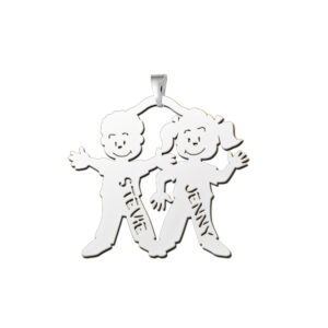 Names4ever Jongen en Meisje Naam Hanger van Zilver