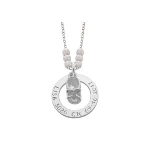 Mama Naamketting van Zilver met Baby Schoentje - Names4ever
