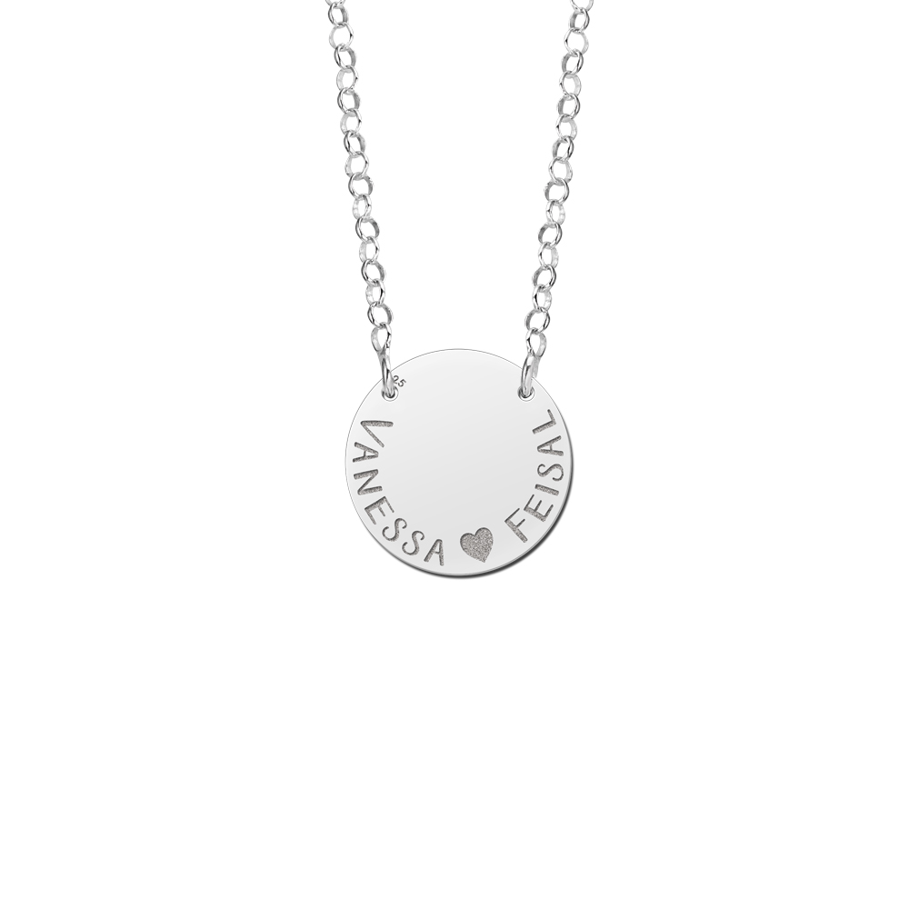 Names4ever Ronde Hanger voor Twee Namen met Ketting ZMNH001