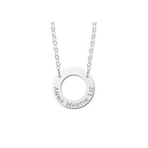 Names4ever Zilveren Opengewerkte Naamhanger met Ketting ZMNH005