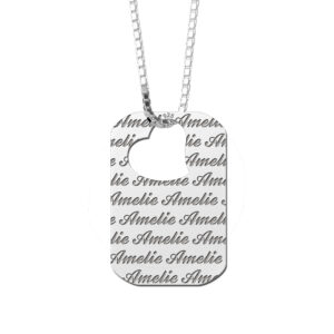Names4ever Zilveren Dog Tag Ketting met Naampatroon ZNH23