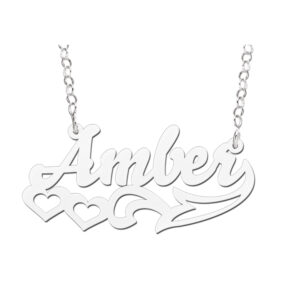Names4ever Amber Stijl Zilveren Naamketting