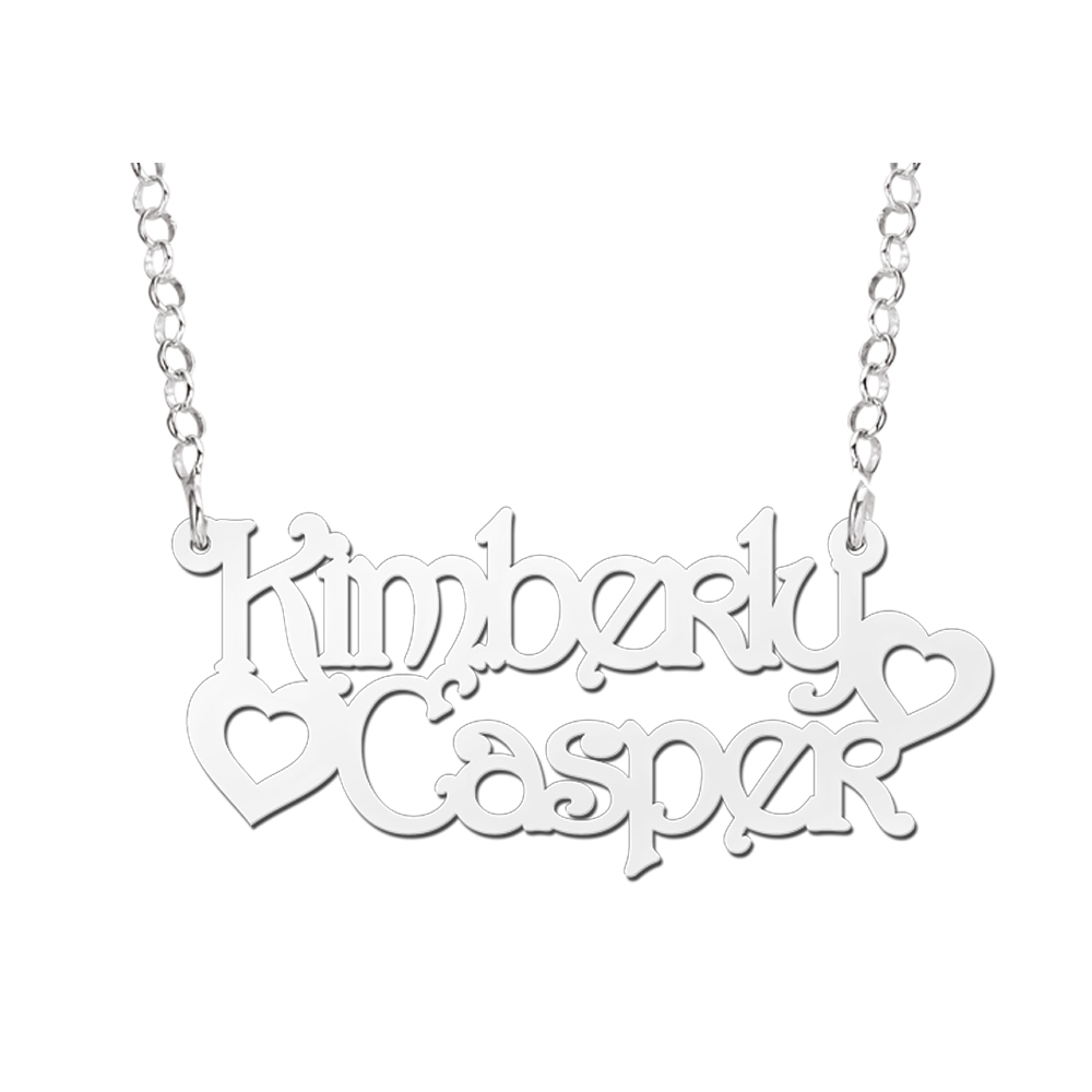 Names4ever Kimberly-Casper Stijl Zilveren Naamketting