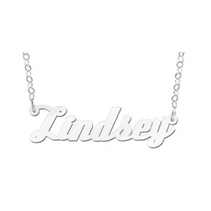 Names4ever Lindsey Stijl Zilveren Naamketting