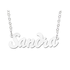 Names4ever Sandra Stijl Zilveren Naamketting