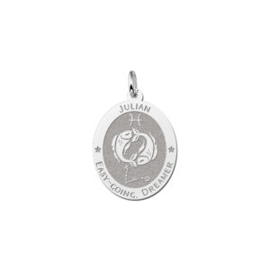 Ovale Vissen Sterrenbeeld Hanger van Zilver – Names4ever