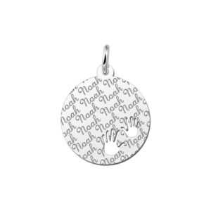 Zilveren plaatje met naam