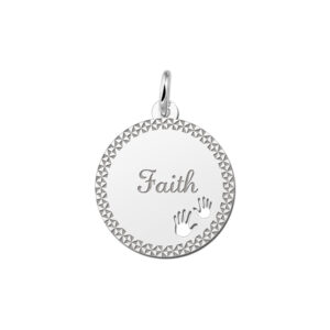 Zilveren plaatje met twee handjes - Names4ever