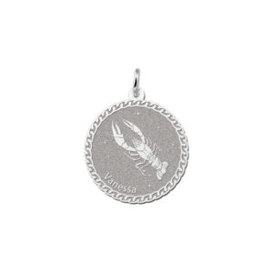 Names4ever Ronde Kreeft Sterrenbeeld Hanger van Zilver