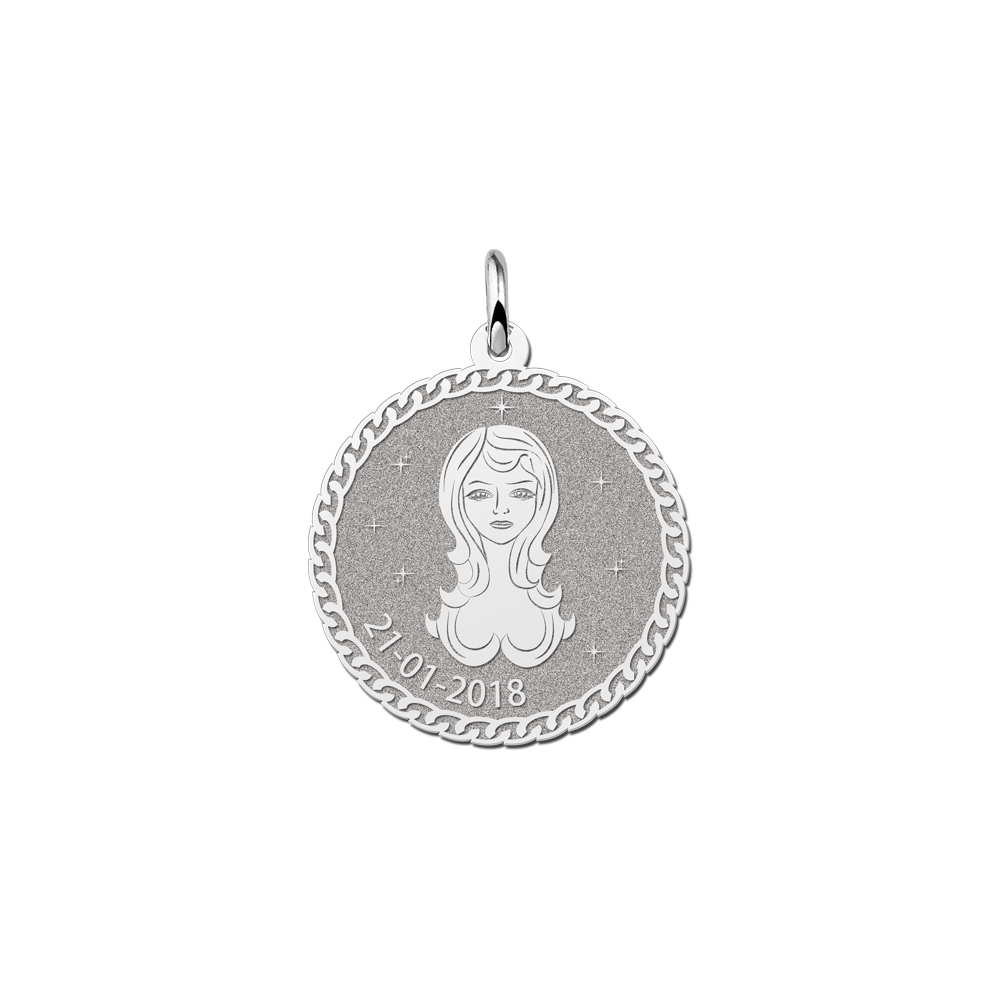 Names4ever Ronde Maagd Sterrenbeeld Hanger van Zilver