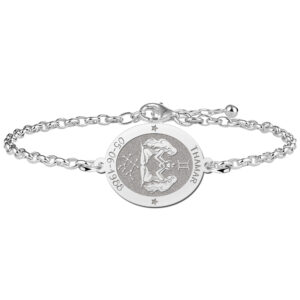 Zilveren Armband met Ovaalvormige Tweeling Sterrenbeeld Naamhanger > Names4ever
