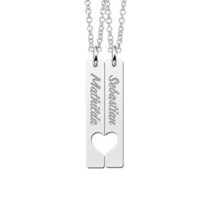 Zilveren vriendschapsketting bar hangers - Names4ever
