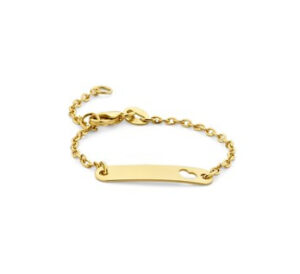 Graveer Armband voor Kinderen met Hartje | 9 of 11 cm | 9 Karaat Goud
