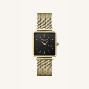 Rosefield dames horloge QBMG-Q06QBMG-Q06 The Boxy Black Gold