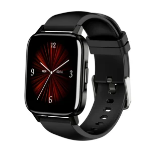 Dames smartwatch | Zwartkleurige kast met Zwarte siliconen band | SMARTY2.0