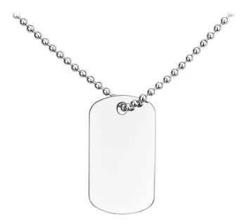 Zilveren dog tag collier met hanger gegraveerd | 925 sterling zilver | Gerhodineerd