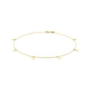 Gouden enkelbandje met hartjes