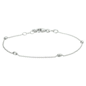 Armband met bolletjes | Gerhodineerd zilver | 17 cm + 2 cm