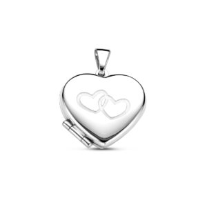Medaillon Hart | Gerhodineerd 925 | Zilver