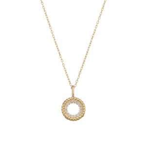 Gouden collier met open geribbelde ringen | 14 karaat | Geelgoud