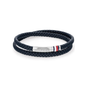 Tommy Hilfiger Heren Armband | Leer | 38 cm | Blauw
